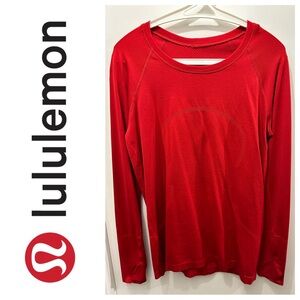 Lululemon Swifty Tech Long Sleeve shirt - size 10 - Red - no tags but LIKE NEW!